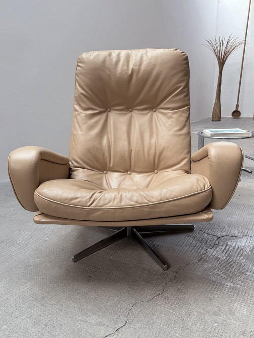 De Sede S 231 draaifauteuil leder crème "James Bond", Zwitserland 1960