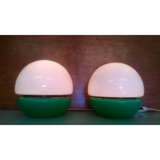 Image 1 of Paar vintage glazen tafellampen van Kamenicky Šenov, 1970