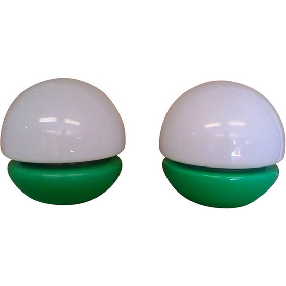 Image 1 of Paar vintage glazen tafellampen van Kamenicky Šenov, 1970