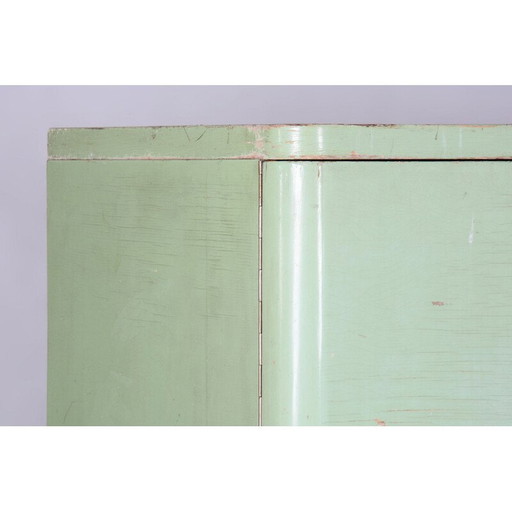 Vintage Bauhaus groen chromen kast voor Hynek Gottwald, Tsjecho-Slowakije 1930