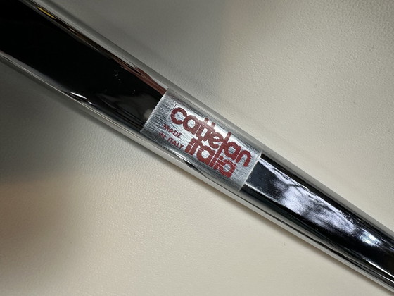 Image 1 of 6X Cattelan Italia Eetkamerstoel - Leder En Chroom