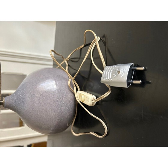 Image 1 of Vintage geëmailleerde blauwe keramiek lamp voor Condres, 1970