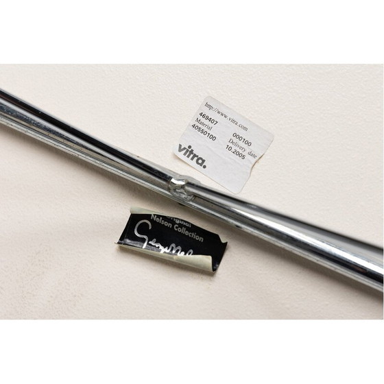 Image 1 of Vintage Coconut fauteuil in leer en verchroomd staal van George Nelson voor Vitra, 1955