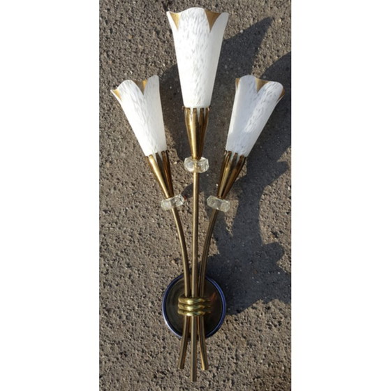 Image 1 of Paar vintage wandlampen van Lunel, Parijs 1950