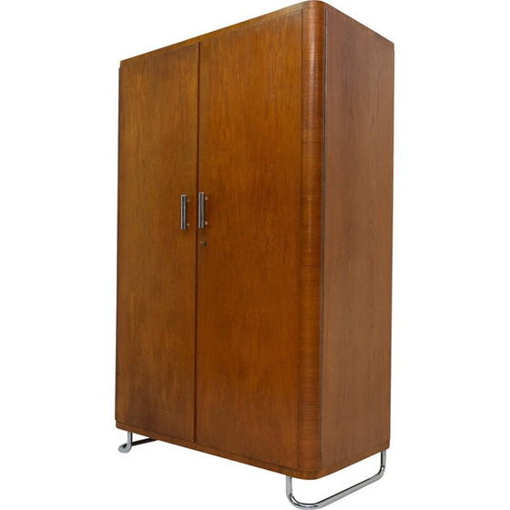 Image 1 of Vintage Bauhaus eikenhouten kast door Vichr en Spol voor Kovona, Tsjecho-Slowakije 1930