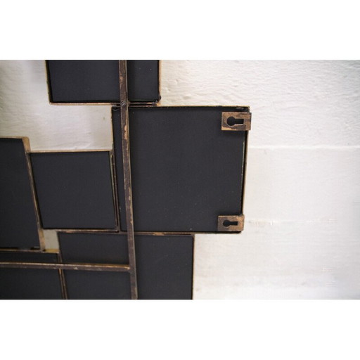 Vintage spiegel in verguld metaal, Frankrijk 1950