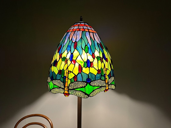 Image 1 of Vintage extra grote staande lamp in Tiffany-stijl