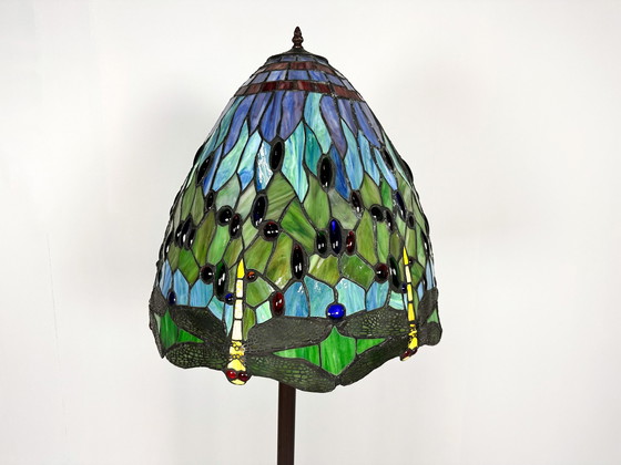 Image 1 of Vintage extra grote staande lamp in Tiffany-stijl