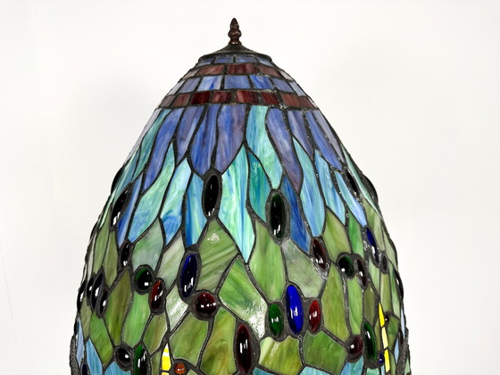 Image 1 of Vintage extra grote staande lamp in Tiffany-stijl