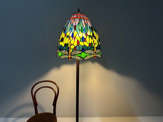 Image 1 of Vintage extra grote staande lamp in Tiffany-stijl