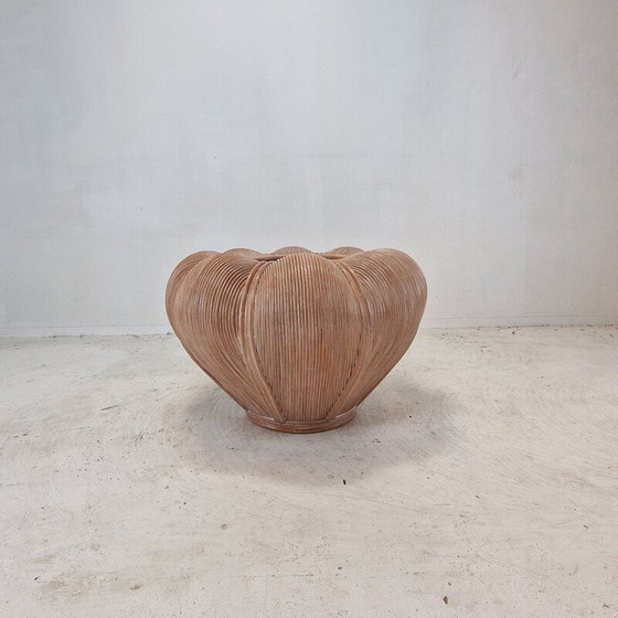 Image 1 of Vintage bamboe en rotan bloempot, Frankrijk 1970