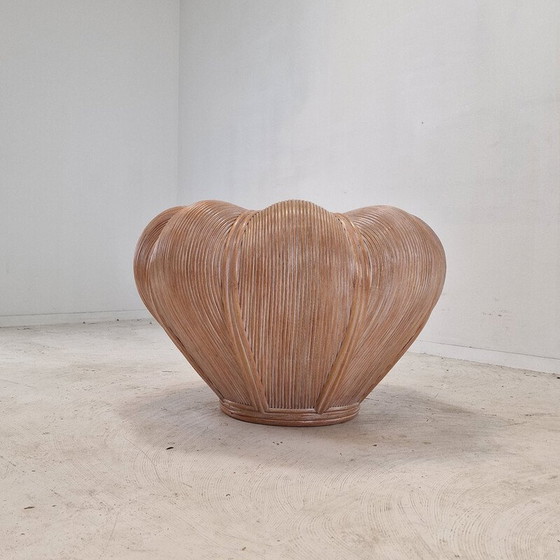 Image 1 of Vintage bamboe en rotan bloempot, Frankrijk 1970