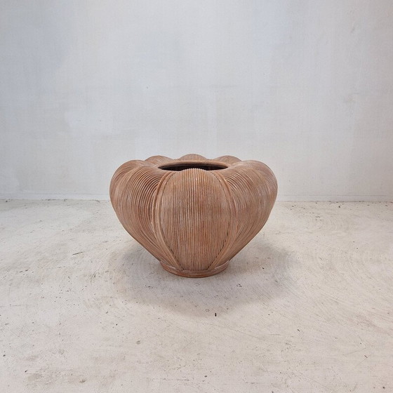 Image 1 of Vintage bamboe en rotan bloempot, Frankrijk 1970