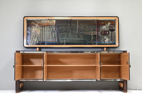 Image 1 of Osvaldo en Gaetano Borsani 'Vier Jaargetijden' Art-Deco Dressoir, Italië - circa 1930