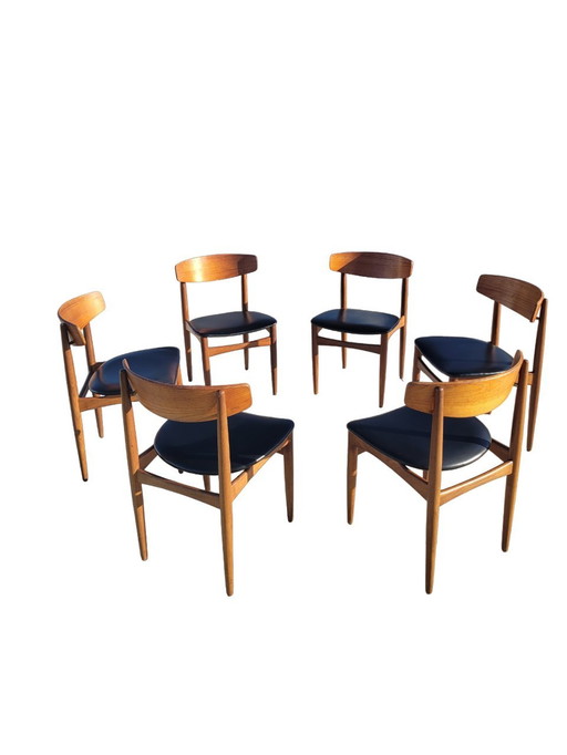 6x Barmin Teak Skaï Stoelen