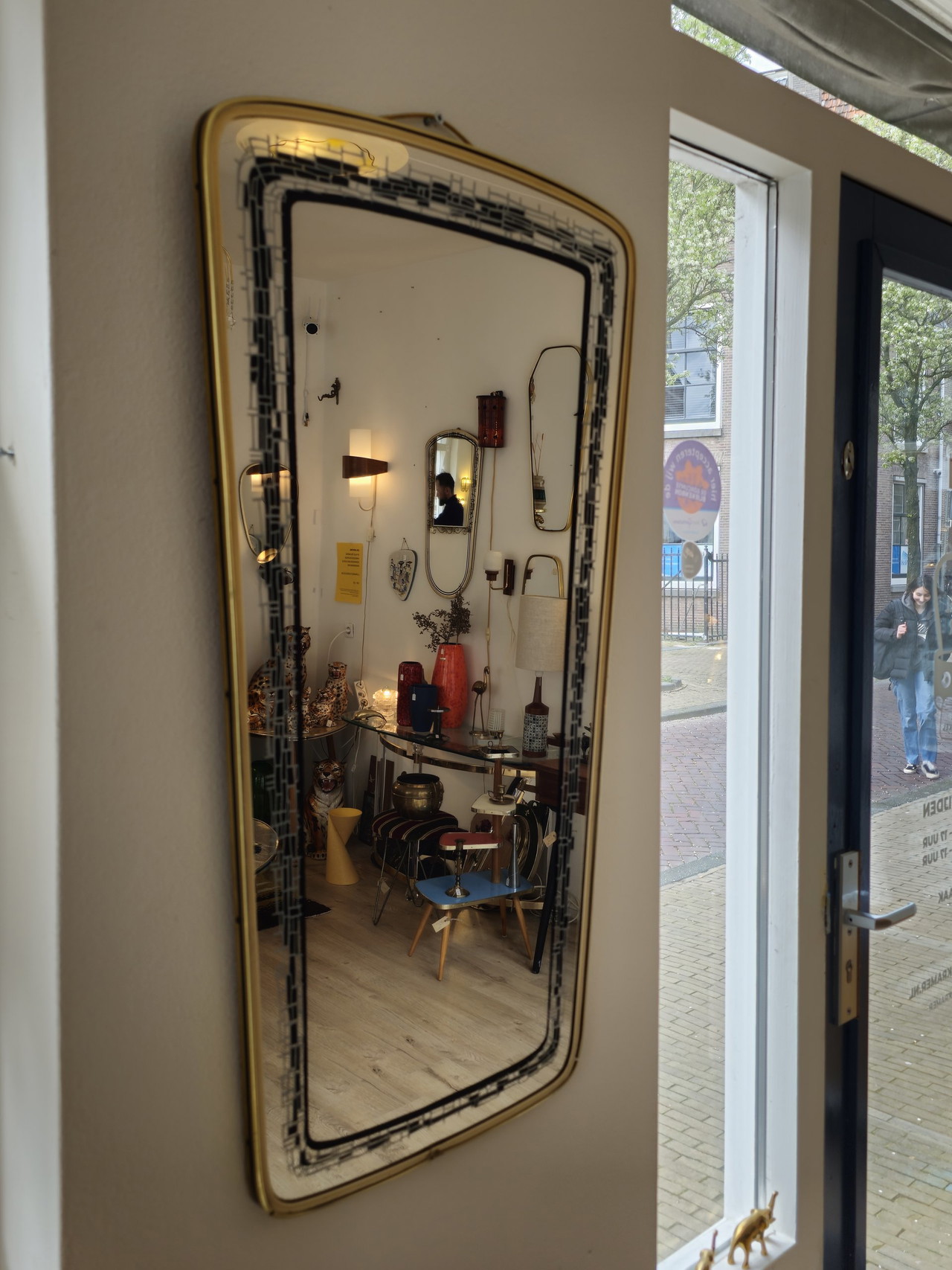 ingelijste spiegel van echt glas 45 x 105 cm op maat