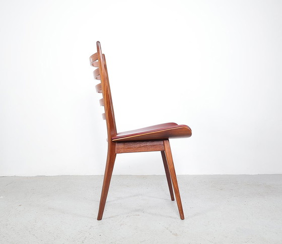 Image 1 of Vintage teak houten ladder stoelen, jaren 60