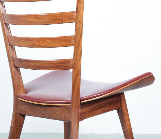 Image 1 of Vintage teak houten ladder stoelen, jaren 60