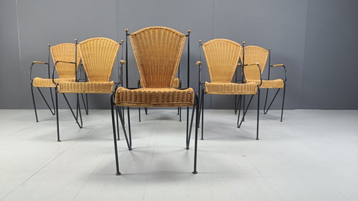 6x Vintage eetkamerstoelen