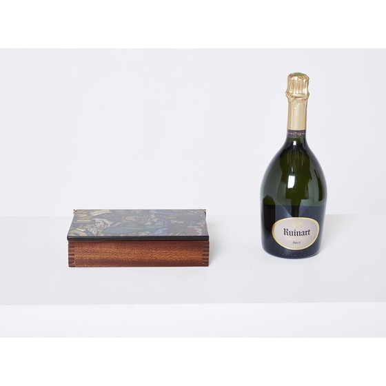 Image 1 of Vintage kist in mahonie en beschilderd hout door Piero Fornasetti, Italië 1950