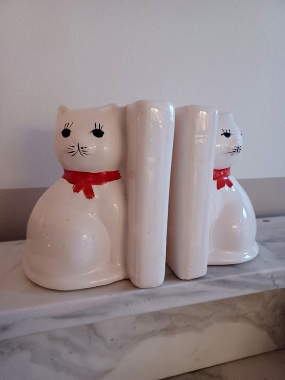 Image 1 of Vintage (1980) Katten Boeksteunen