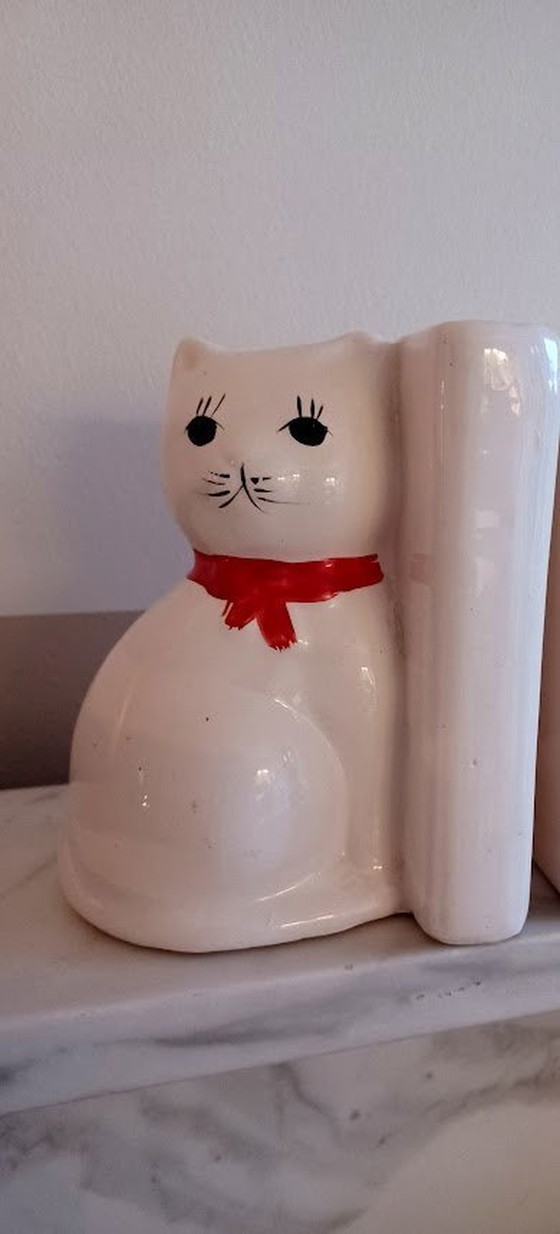 Image 1 of Vintage (1980) Katten Boeksteunen