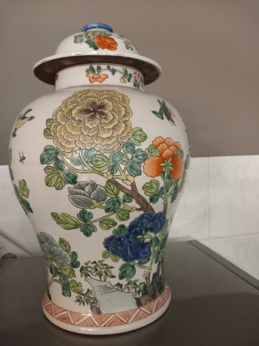 Prachtige Antieke Chinese Pot Met Deksel