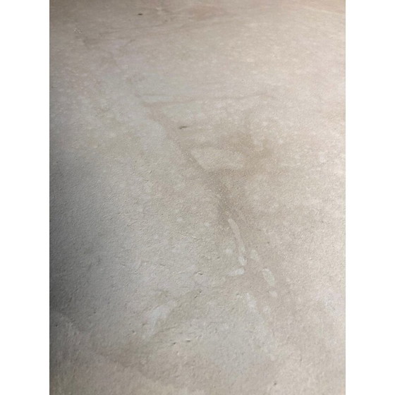 Image 1 of Vintage smeedijzeren en cementen tafel of bureau 1960