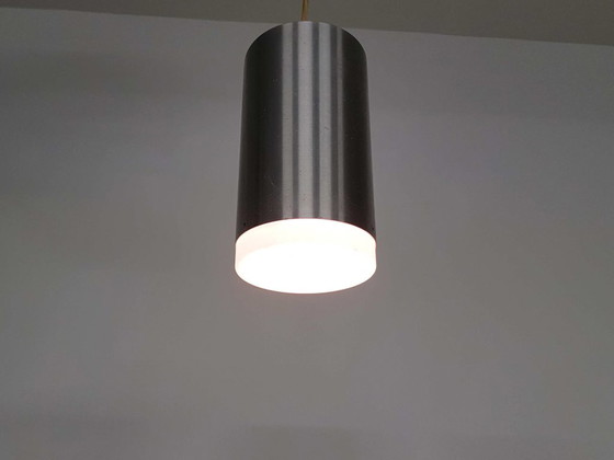 Image 1 of Raak hanglamp aluminium en melkglas