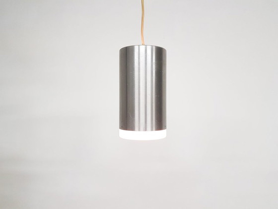 Image 1 of Raak hanglamp aluminium en melkglas