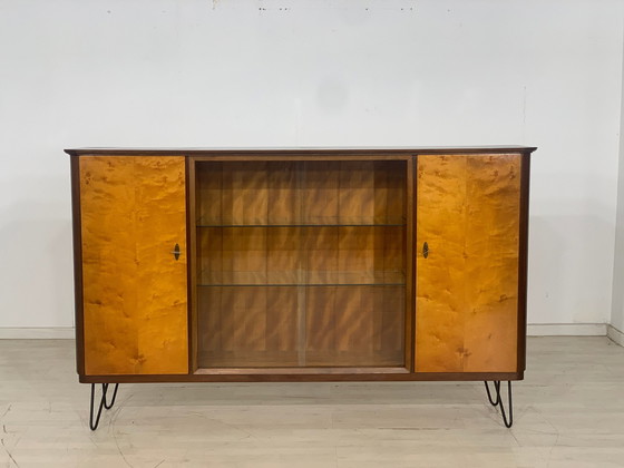 Image 1 of Mid Century hoge kast woonkamer vintage