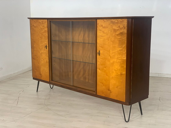 Image 1 of Mid Century hoge kast woonkamer vintage