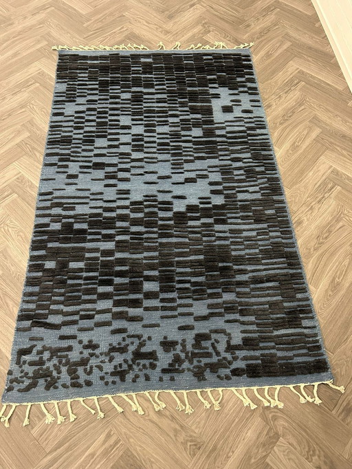 Brinker Uniek Vloerkleed A8 Blauw/Zwart 160X230Cm