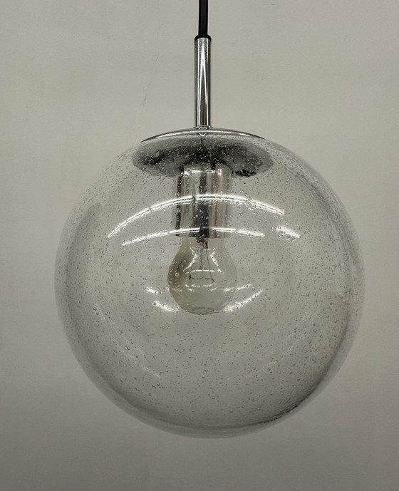 Image 1 of Limburg glashütte hanglamp globe glas jaren 70