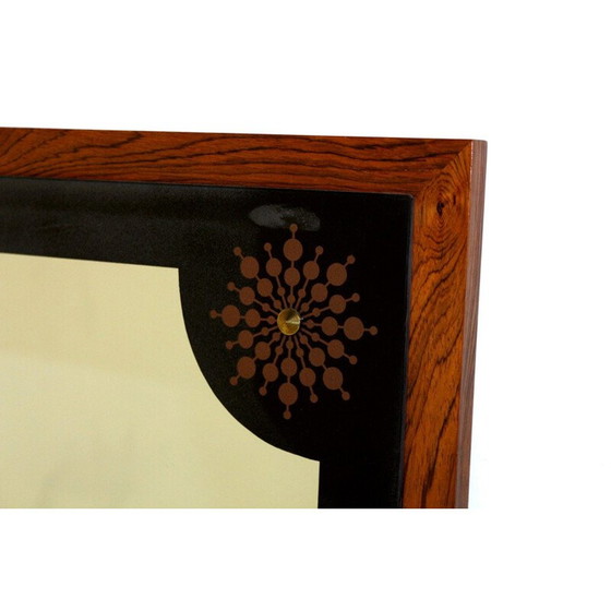 Image 1 of Vintage rozenhouten spiegel van Ateljé Glas en Trä, Zweden 1970