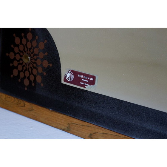 Image 1 of Vintage rozenhouten spiegel van Ateljé Glas en Trä, Zweden 1970