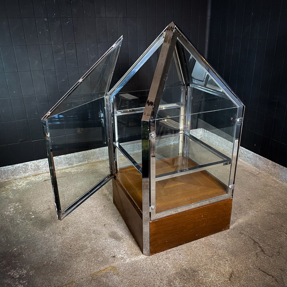 Image 1 of Vintage Obelisk Vitrine-kast uit de Bijenkorf