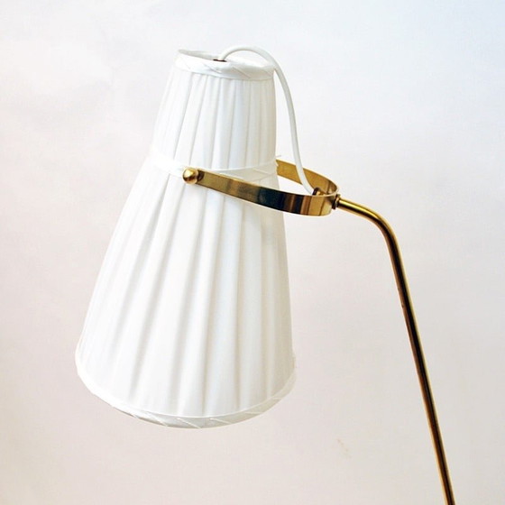 Image 1 of Zweedse vintage vloerlamp van messing en teakhout, Hans Bergström voor Asea, jaren 1950