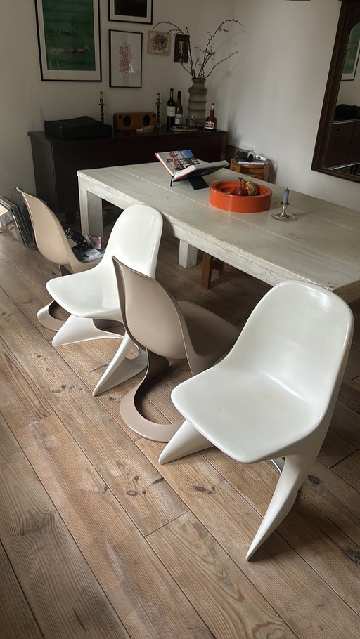 4 Casalino Stoelen Alexander Begge Casala Midcentury Space Age Eetkamer