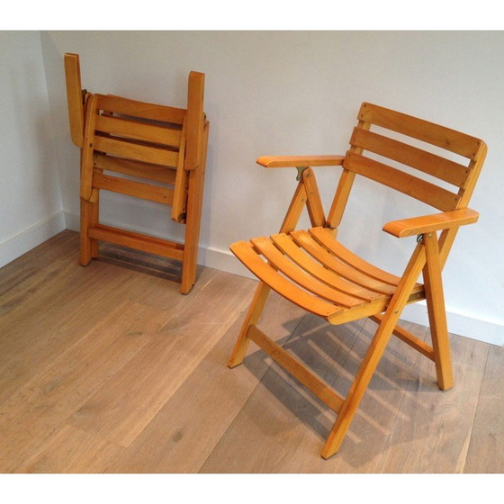 Image 1 of Paar vintage houten fauteuils voor Clairitex, jaren 1970