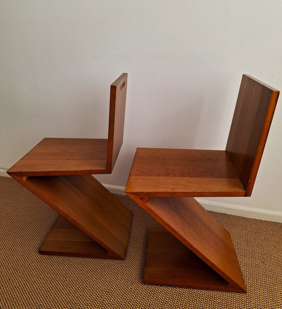 Image 1 of 2x Cassina Gerrit T. Rietveld Zig Zag Stoel