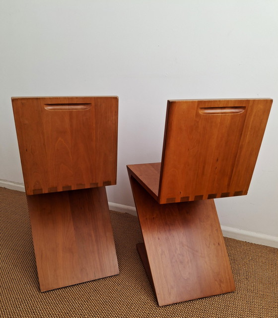 Image 1 of 2x Cassina Gerrit T. Rietveld Zig Zag Stoel