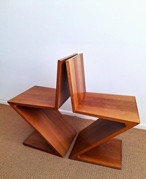 Image 1 of 2x Cassina Gerrit T. Rietveld Zig Zag Stoel