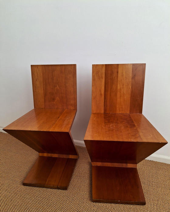 Image 1 of 2x Cassina Gerrit T. Rietveld Zig Zag Stoel