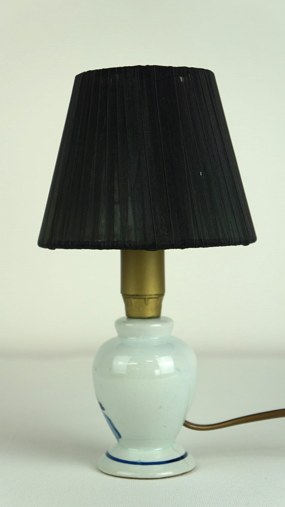 Image 1 of Delfts Blauw Aardewerken Lampje Met Een Molen