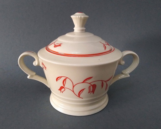 Image 1 of Otto Prutscher 'Metropolis' Art Deco/Bauhaus Gedekseld Suikerpotje 1935