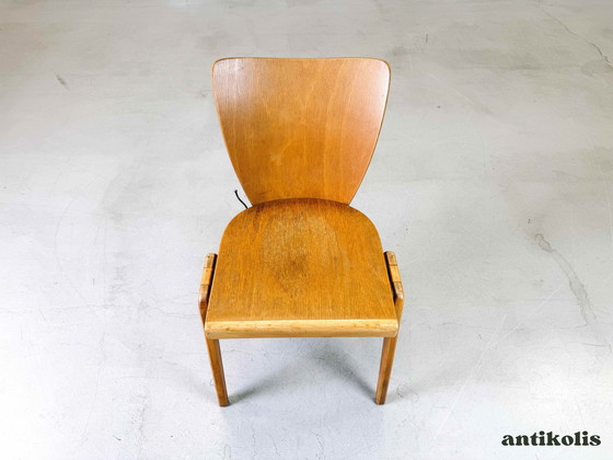 Image 1 of Set van 4 stoelen Mid Century Kadeder beuken vintage stapelbare stoel