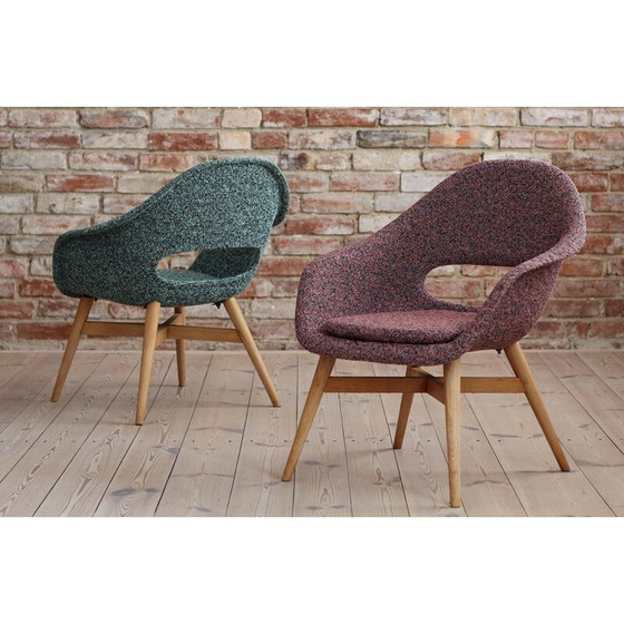 Image 1 of Paar vintage houten fauteuils van Miroslav Navrátil, Tsjecho-Slowakije 1950