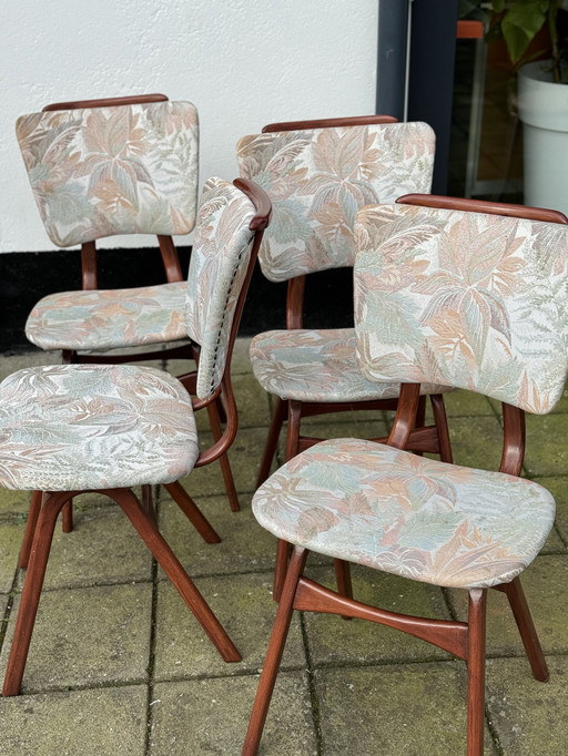 4x vintage eetkamerstoelen