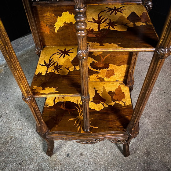 Image 1 of Vintage Etagere Kast – in de Stijl van Émile Gallé